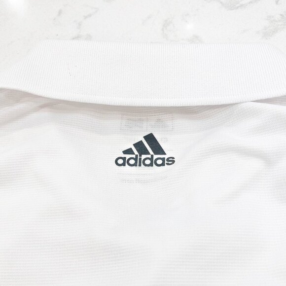 Adidas Mens Climalite Golf Polo Shirt White The Vineyard Logo Short Sleeves L - Picture 8 of 11